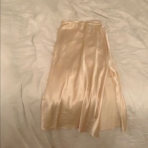 Silk midi skirt with slit